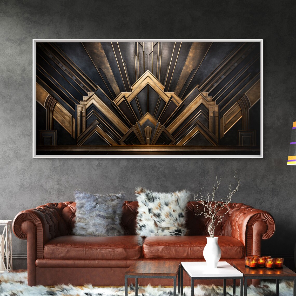 Black And Gold Art Deco Art Print, 1920s Retro Style