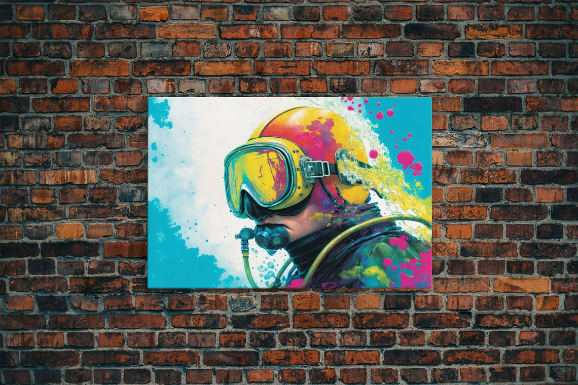 Graffiti Pop Art Scuba Diver, Retro Underwater Art Print - Image 6