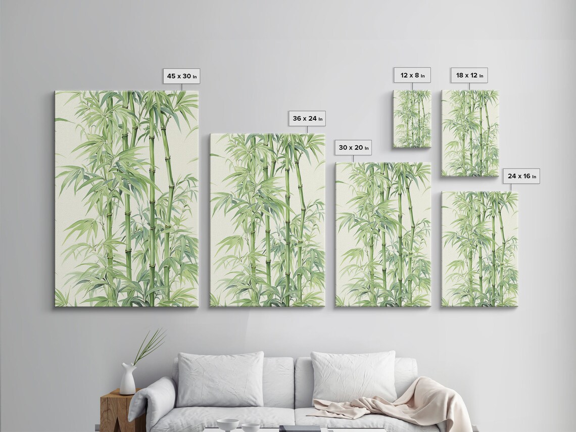 Wabi Sabi Bamboo Botanical Art Print, Zen Decor - Image 2