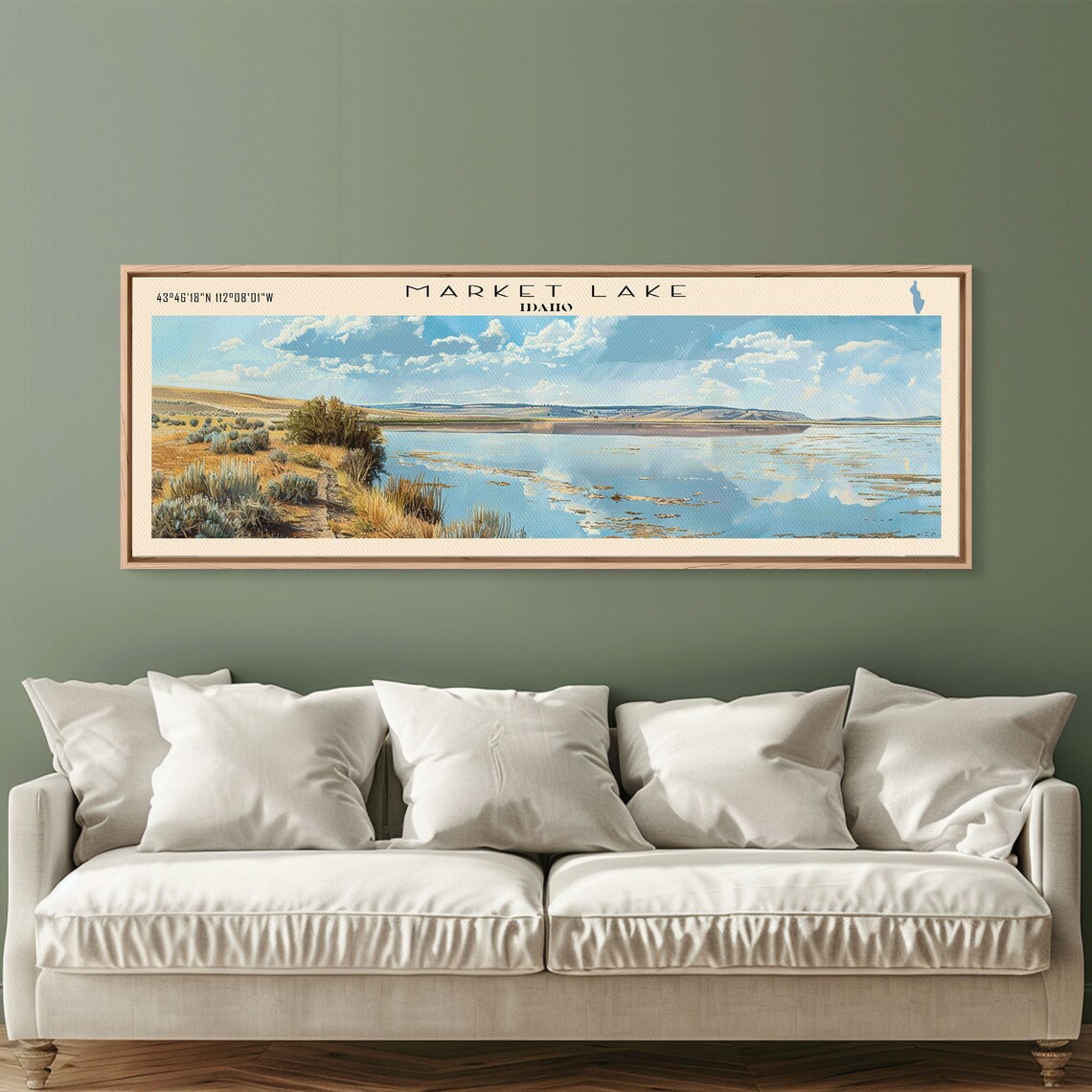 Market Lake Idaho Wetland Sagebrush Big Sky Reflection Lake Panorama