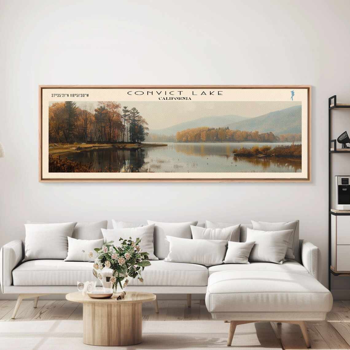 Convict Lake California Golden Aspen Autumn Reflection Travel Poster - Image 3