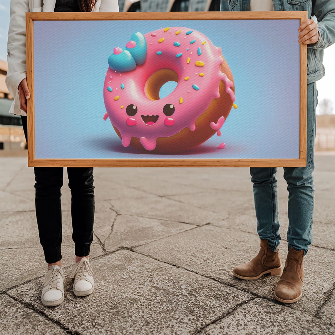 Kawaii Donut Art Framed Print Cute Kawaii Art Anime Style Wall Art - Image 5