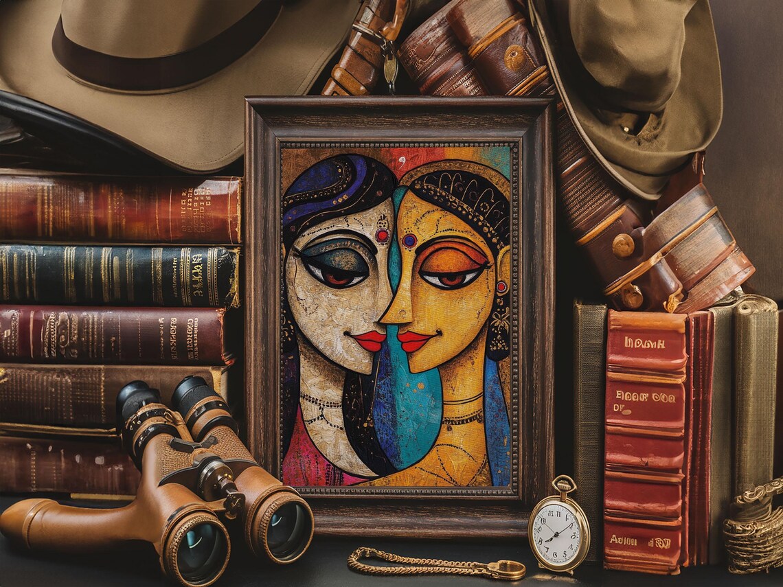 Abstract Madhubani Style Art Print, Madhubani Painting - Image 3