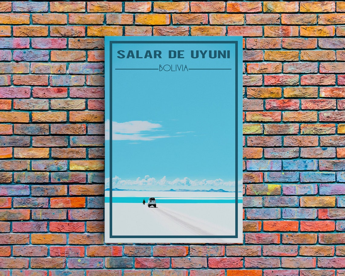 Salar De Uyuni Bolivia Mirror Salt Flat Minimalist Travel Poster