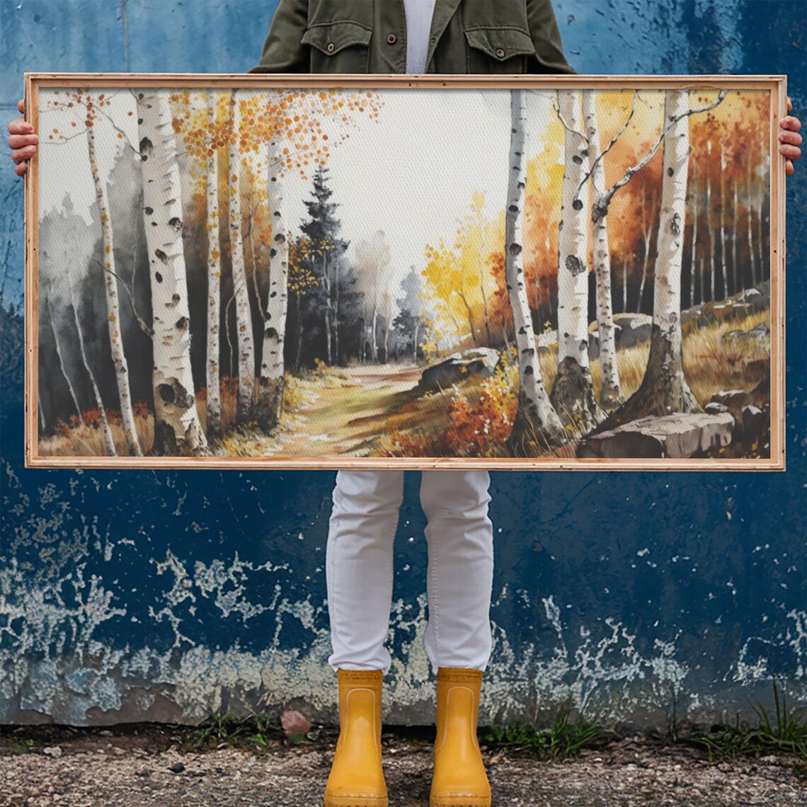Watercolor Birch Trees Painting Print Yellow Birch Forest Birch Tree Art Birch Tree Painting Fall Decor Birch Tree Wall Art - Image 6