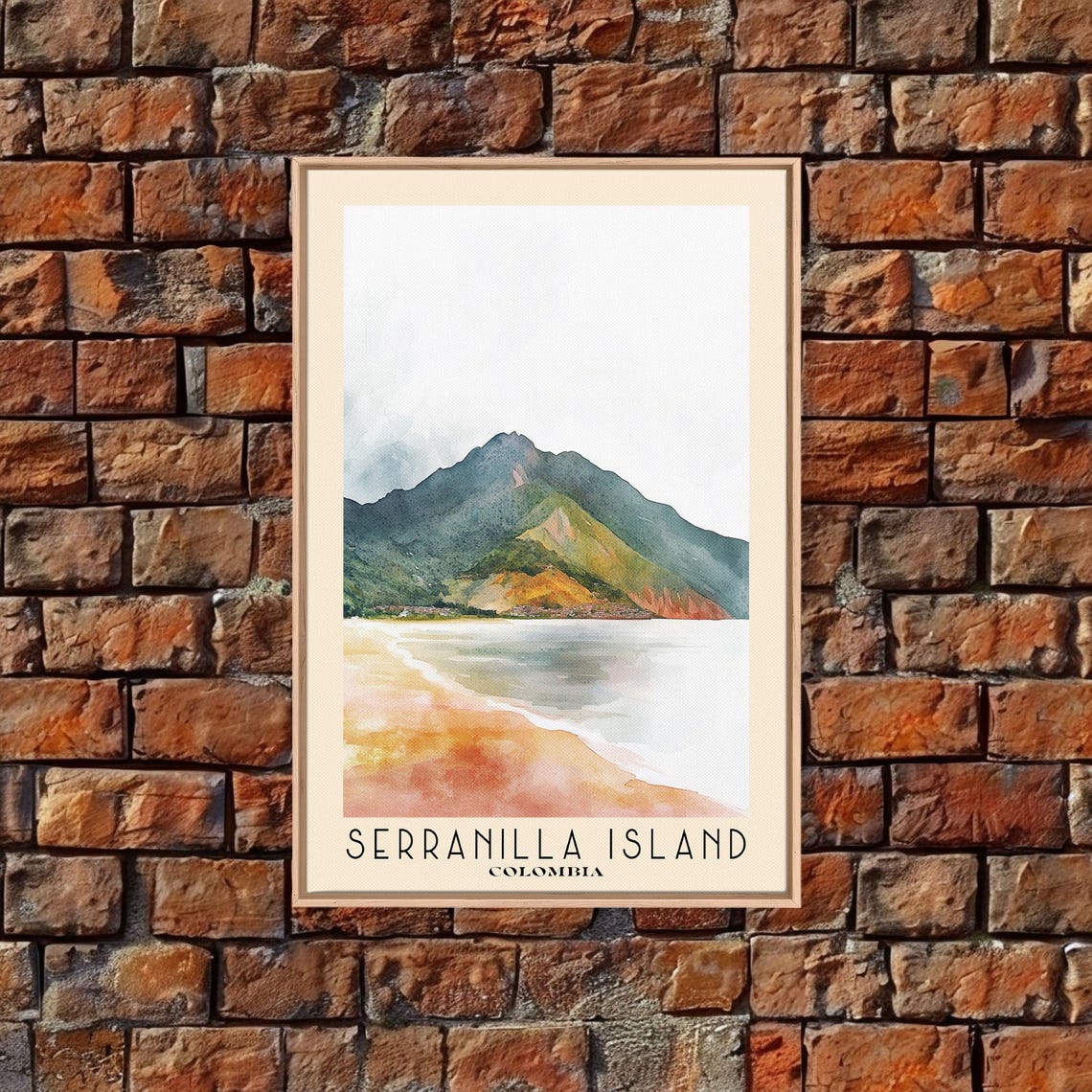 Serranilla Island Colombia Mountain Shore Sandy Beach Surf Wash Poster - Image 4