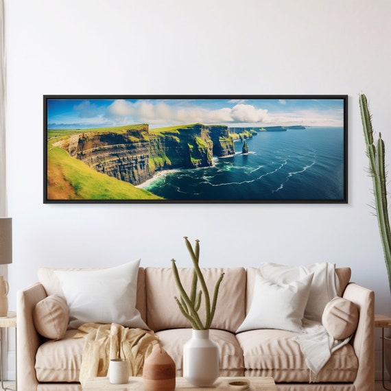Panoramic Of The Cliffs Of Moher Ireland Extra Large Wall Art Panoramic Wall Art Panoramic Print Landscape Photography Landscape Print