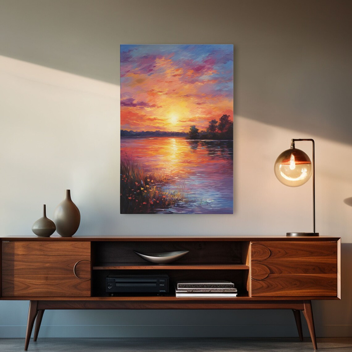 Sunset River Landscape Art Print, Nature Scene - Image 4