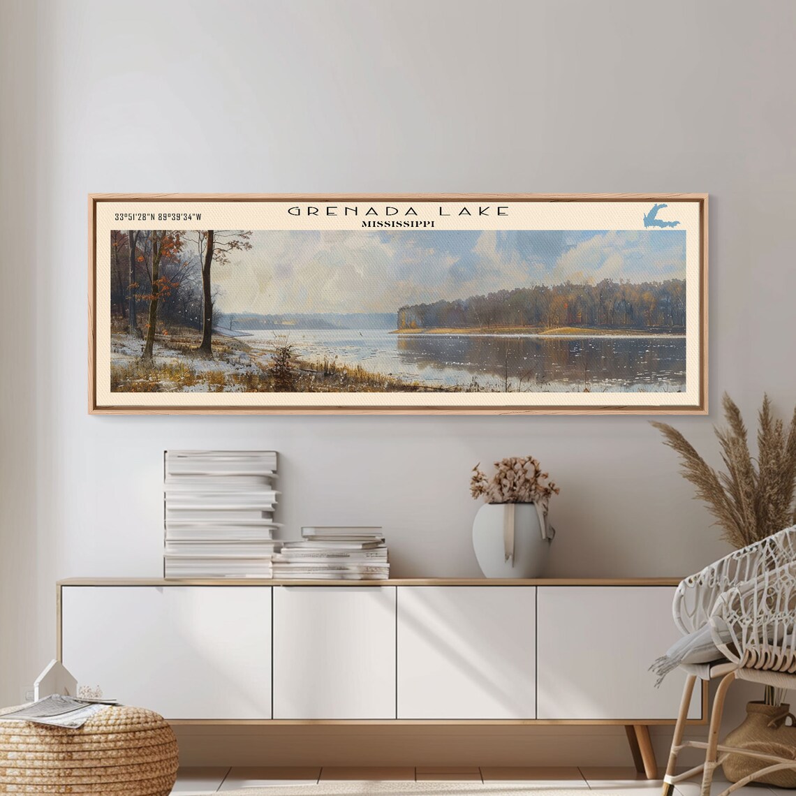 Grenada Lake Mississippi Travel Poster, Lake House Art - Image 2