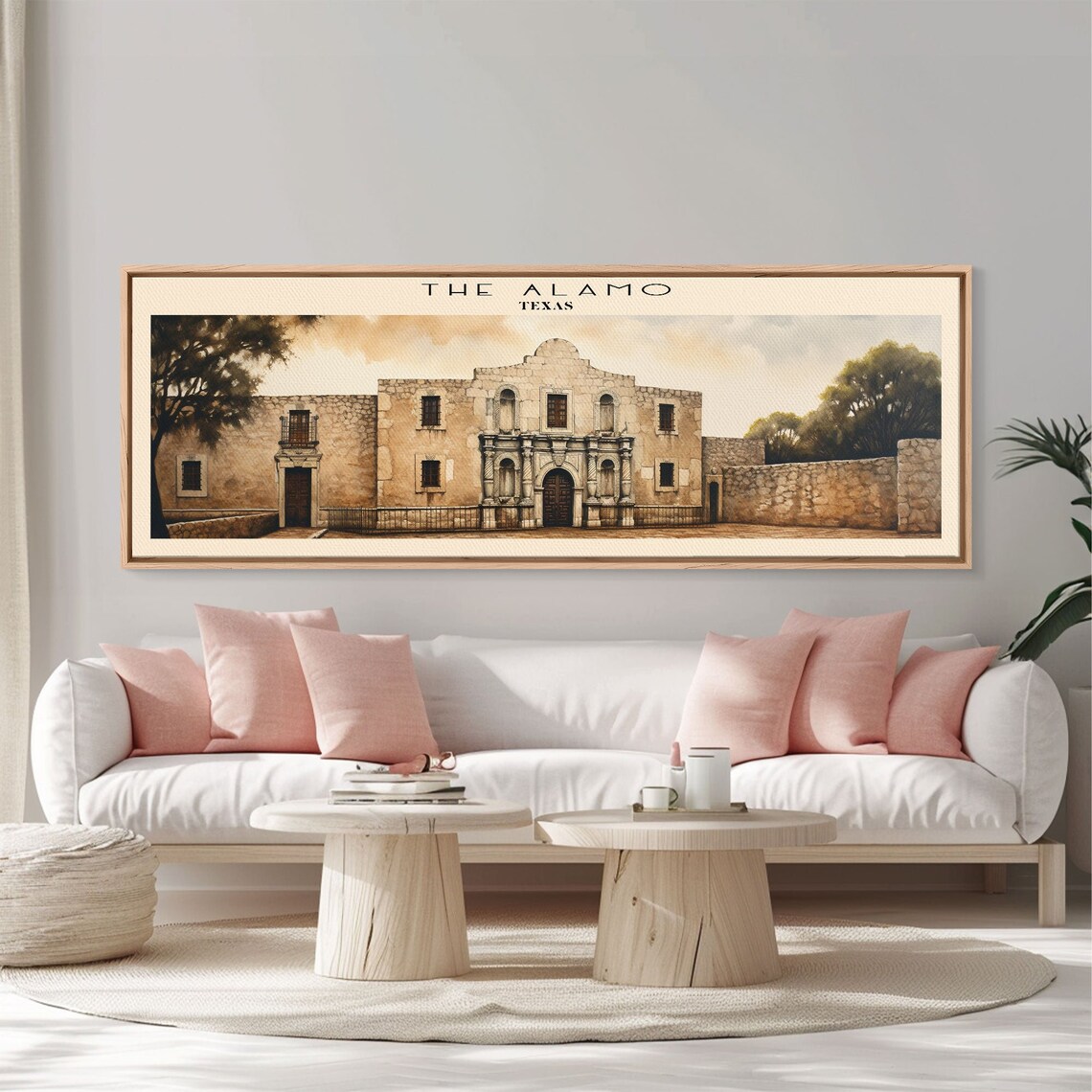 The Alamo Retro Travel Poster, Panoramic Home Decor - Image 4