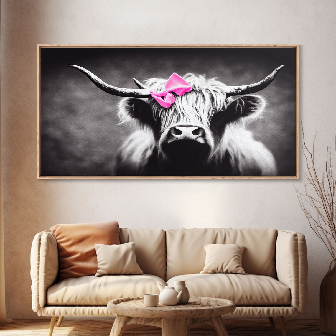 Highland Cattle Black-and-White Art Print, Farmhouse - Image 4
