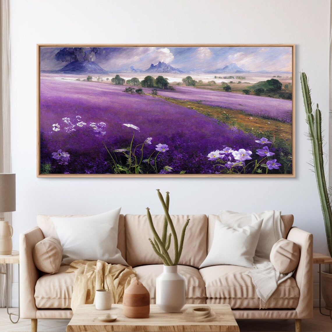 Purple Lavender Fields, Abstract Watercolor Art Print - Image 3