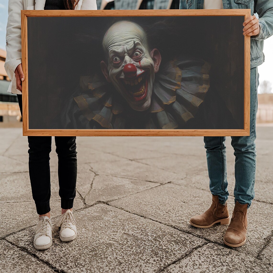 Terrifying Grinning Clown Portrait Emerging From Darkness Art Poster - Image 5