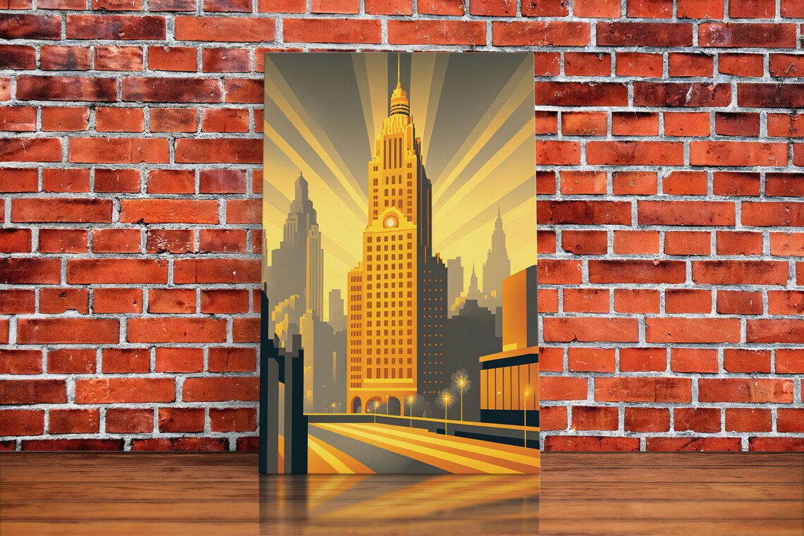 Art Deco Architecture, 1930s Style City Skyline Poster - Image 6