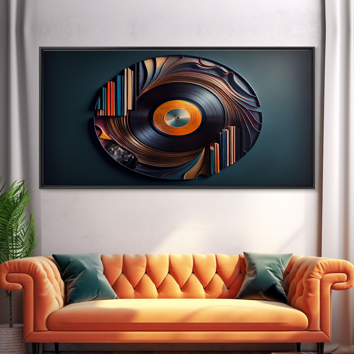 Vinyl Record Music Wall Art, Vintage Abstract Print - Image 5