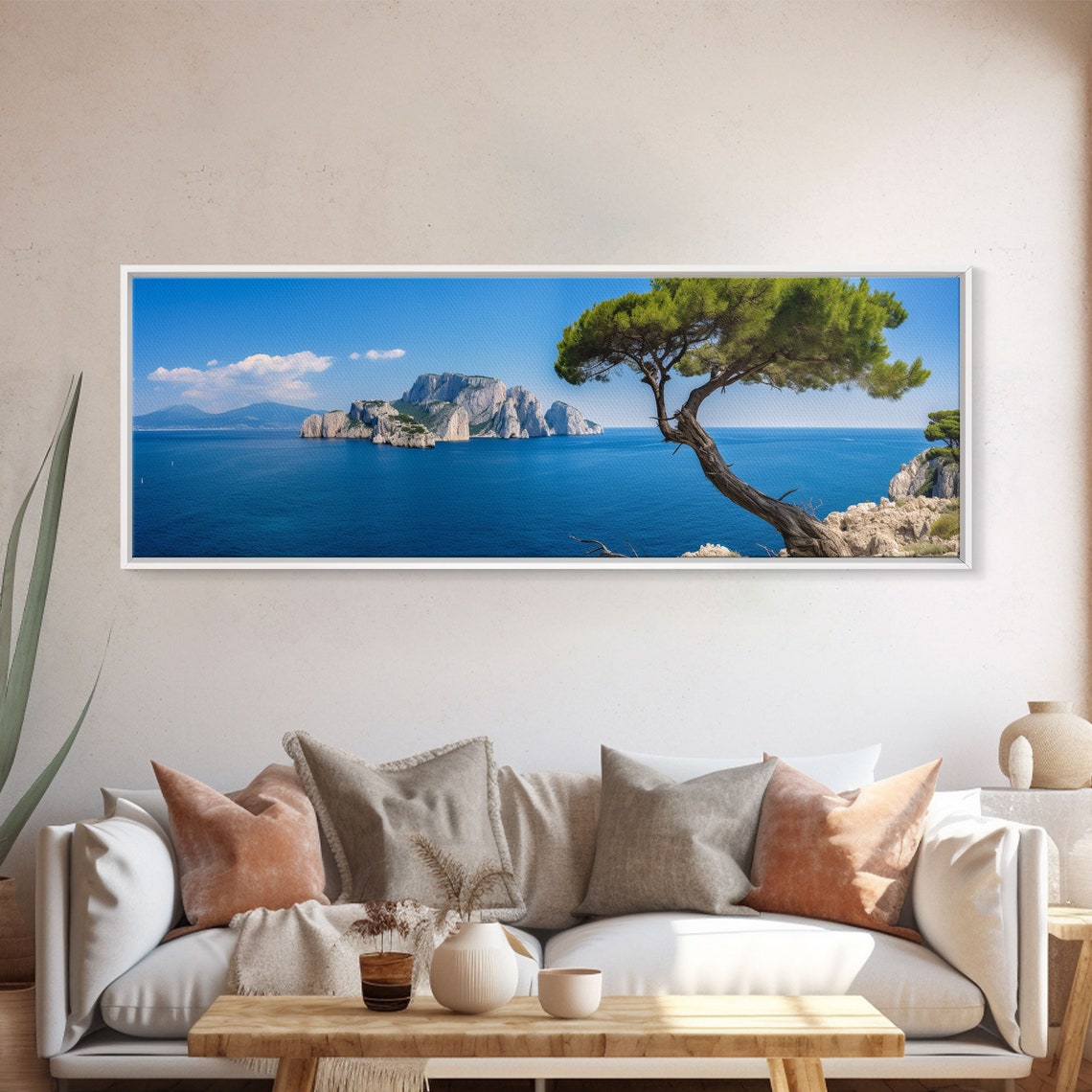 Capri Italy Faraglioni Sea Stacks Mediterranean Coast Panoramic Print - Image 5