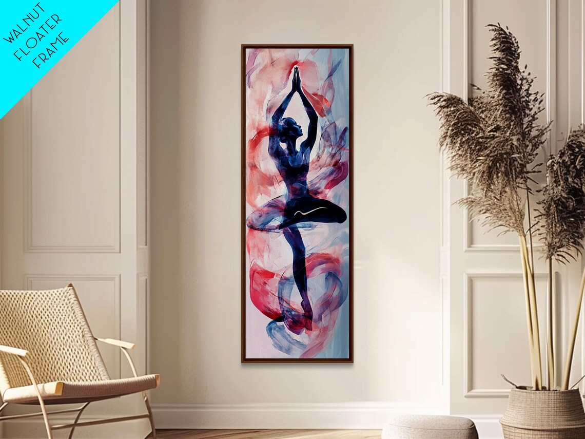 Yoga Tree Pose Meditating Woman Watercolor Zen Boho Wellness Poster - Image 5