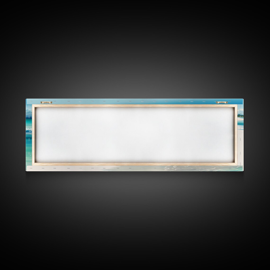 Blue Beach and Ocean Waves Panoramic Art Print - Image 2