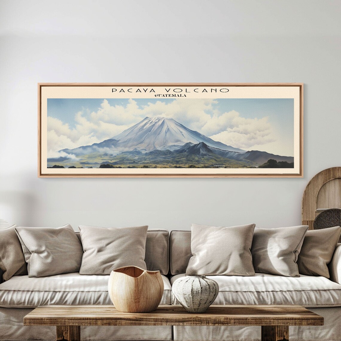 Pacaya Volcano Guatemala Snow Capped Peak Clouds Vintage Travel Poster - Image 2