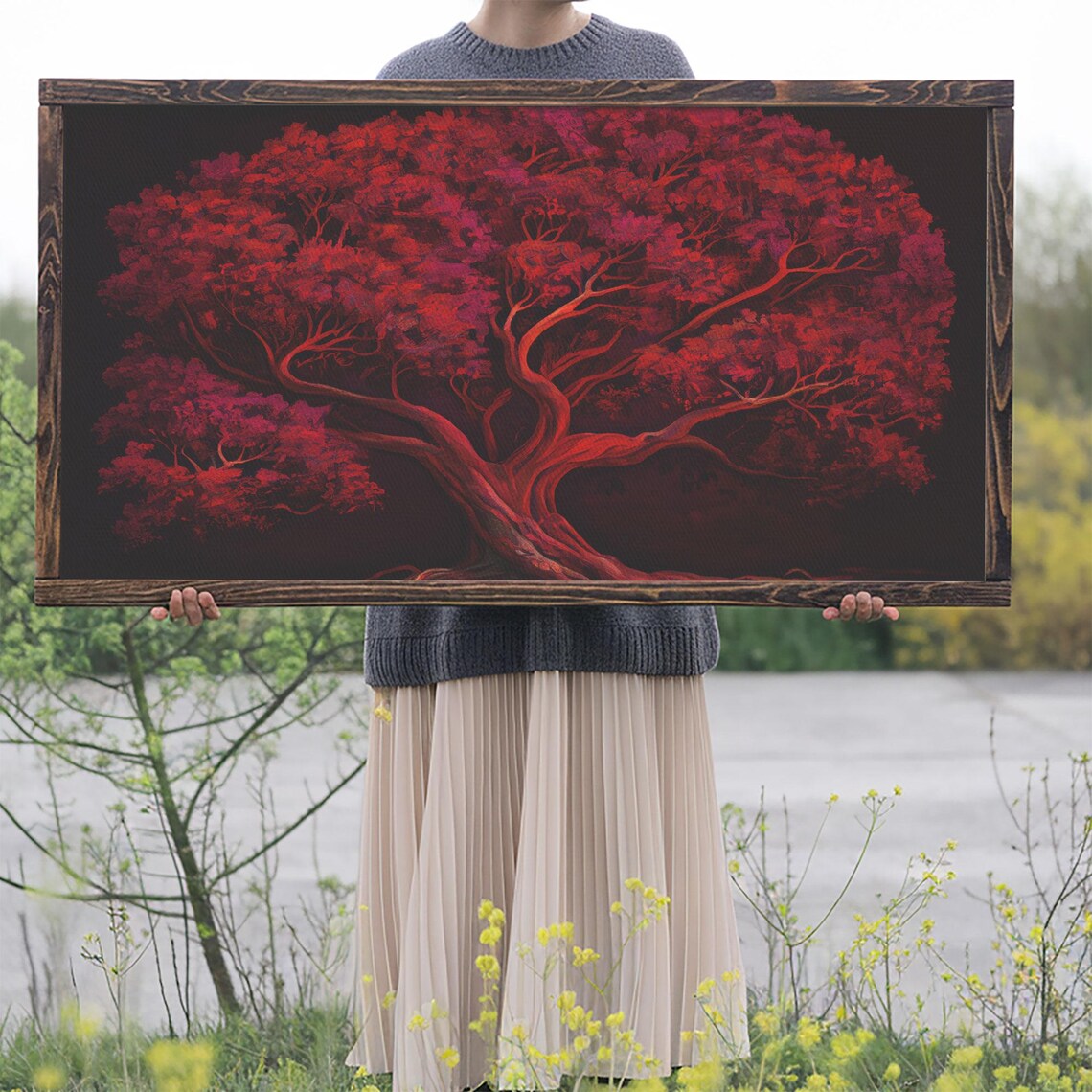 Blood Red Tree Fantasy Horror Art Print - Image 2