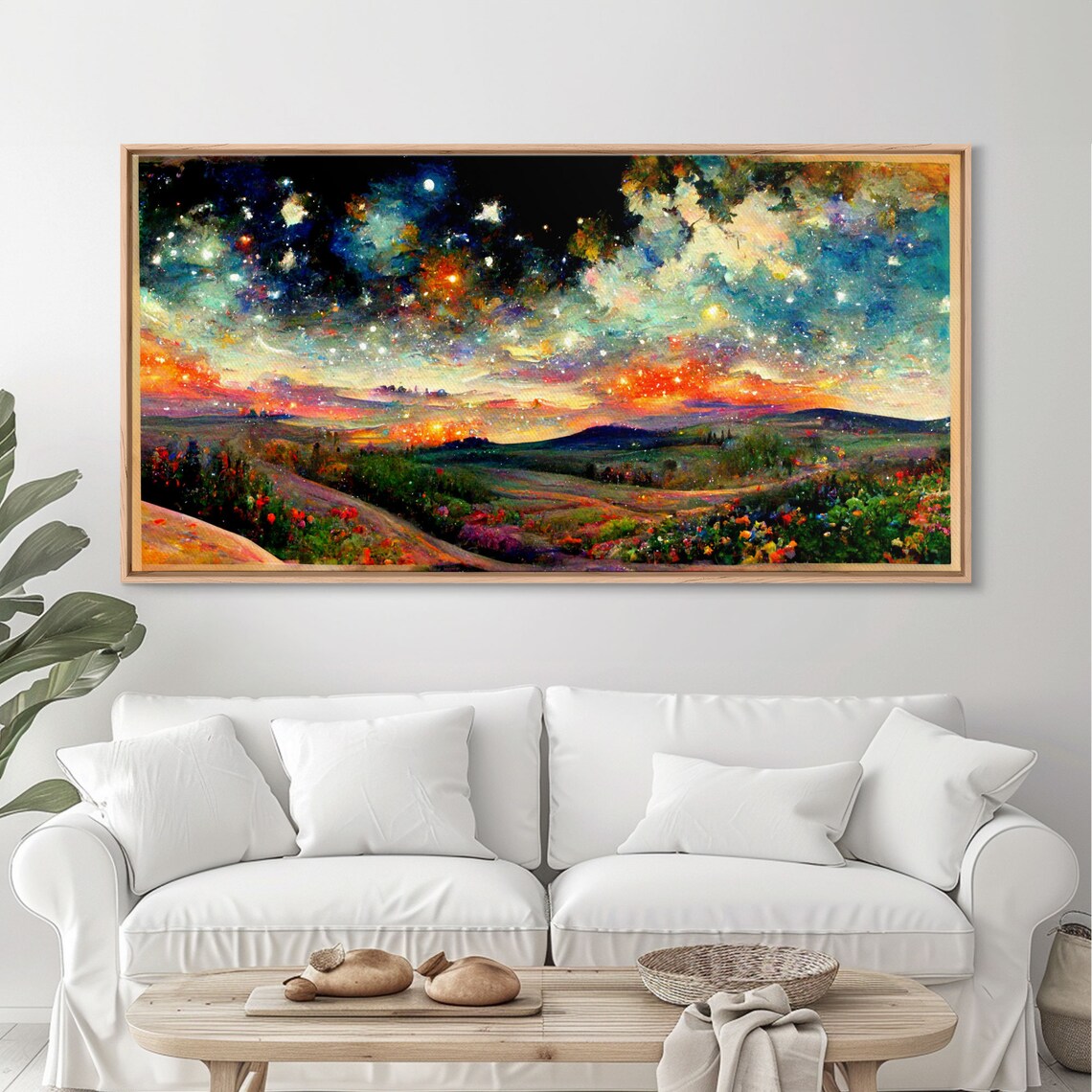 Van Gogh-Inspired Starry Night Art Print, Living Room - Image 4