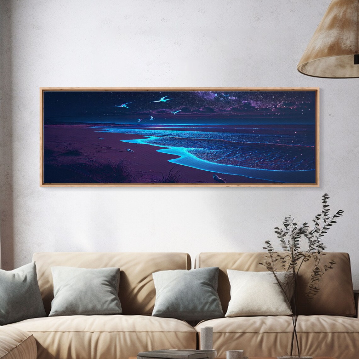 Night Moves Retro Synthwave Beach Art, Pacific Ocean - Image 4