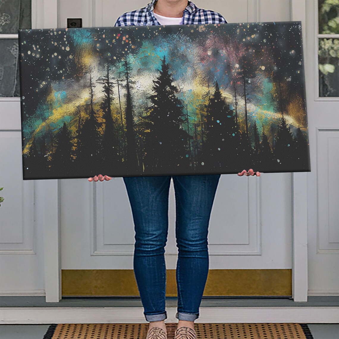 Pine Tree Forest Landscape Art Print - Image 4