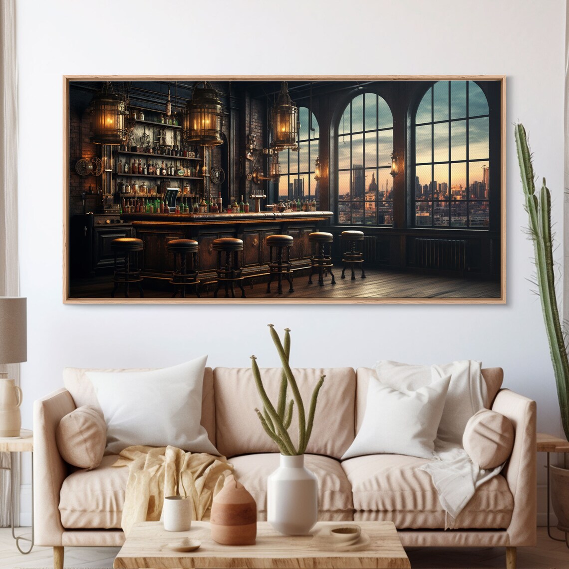 Vintage Bar in Industrial Loft, Fall Art Print - Image 3