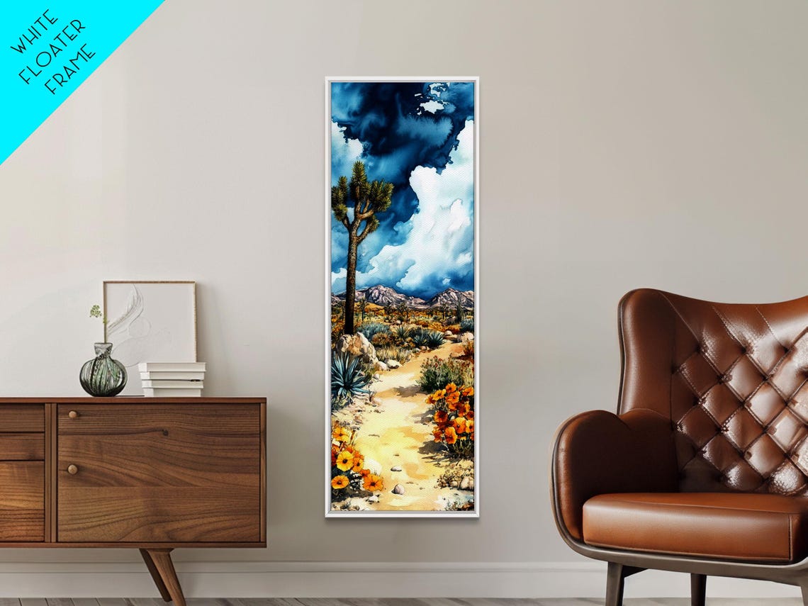 Joshua Tree California Desert Wildflower Watercolor Landscape Poster - Image 4