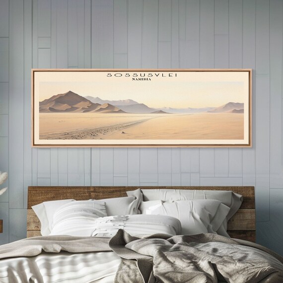 Sossusvlei Namibia Art Framed Print Travel Poster Panoramic Wall Art Home Decor Gift For Travel Lover Wall Hanging