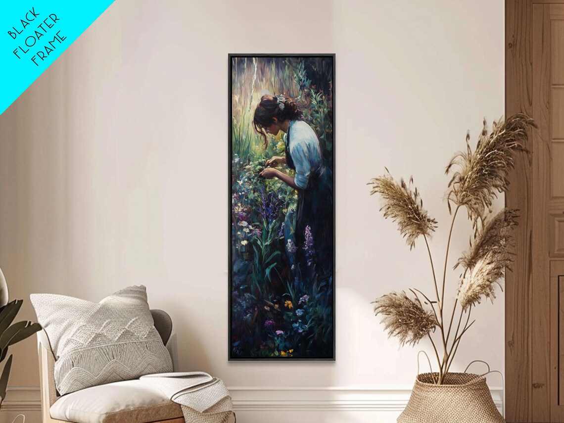Woman In Flower Garden Impressionist Romantic Floral Art Poster - Image 4