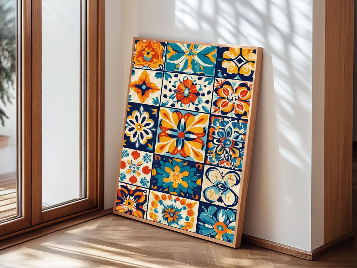 Mexican Tile Textile Print, Mexicano Style Decor - Image 6