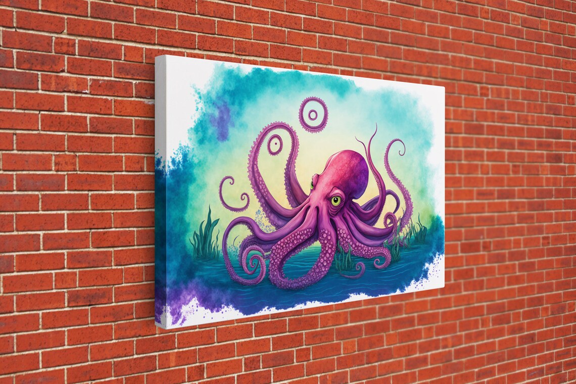 Octopus Art Animal Prints Framed Print Ocean Themed Wall Art - Image 3