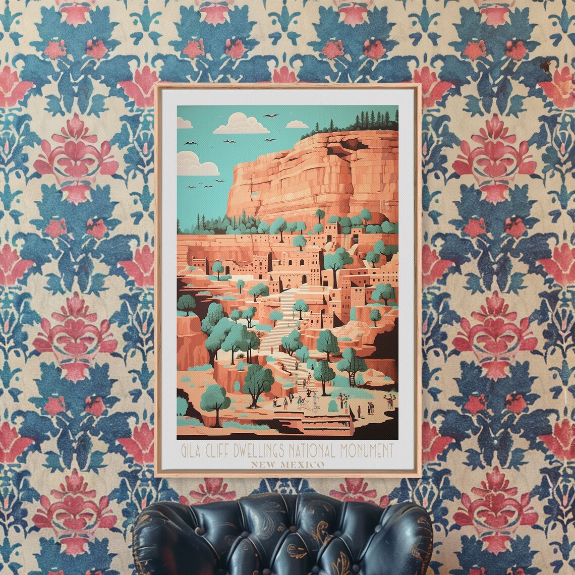 Gila Cliff Dwellings New Mexico Ancient Canyon Ruins Travel Poster - Image 5