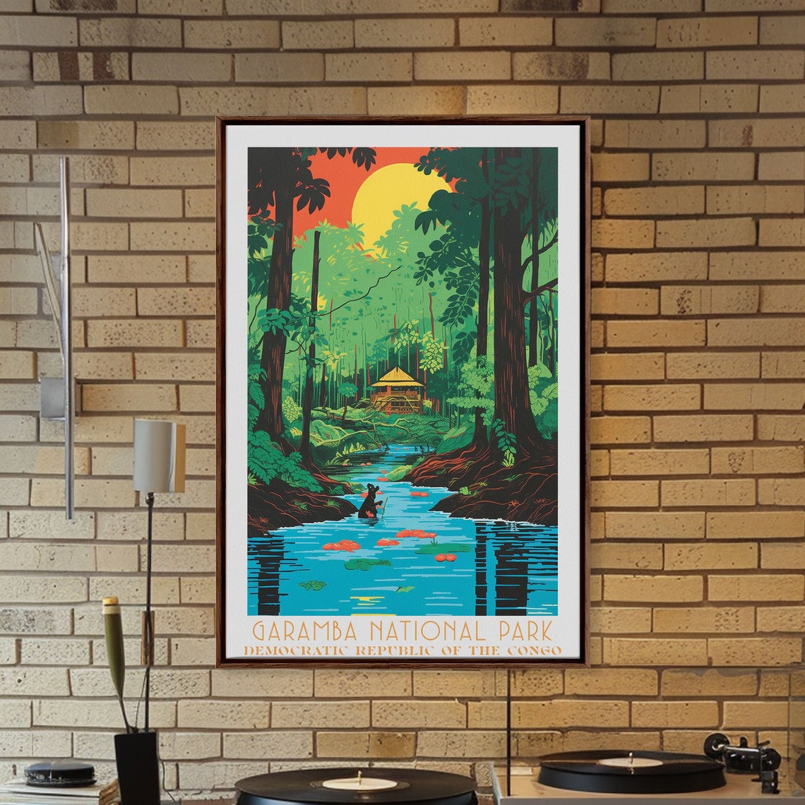 Garamba National Park Congo Jungle River Sunset Safari Wall Art Poster - Image 6