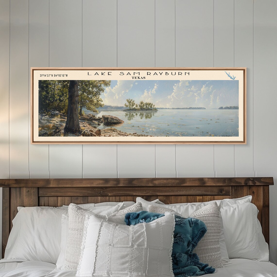 Lake Sam Rayburn Boho Travel Poster, Lake House Decor - Image 4