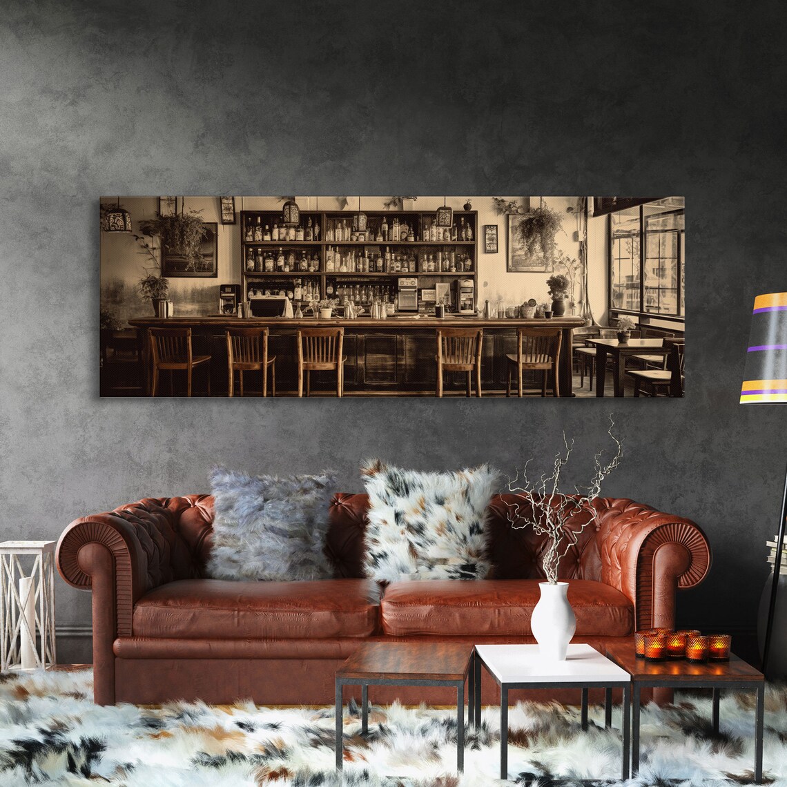 Old Timey Western Bar Sepia Art Print, Kitchen Wall Art - Image 3