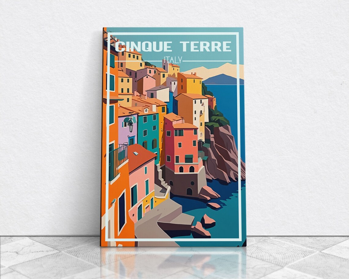 Cinque Terre Italy Travel Poster, Coastline Art Print - Image 6