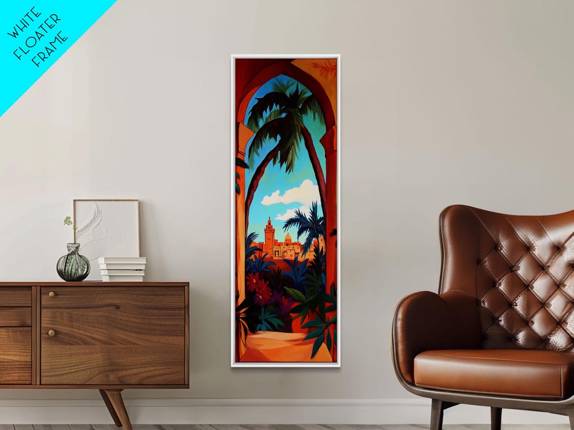 Moroccan Archway With Palm Trees And Old Town Sunset View Poster - Image 6