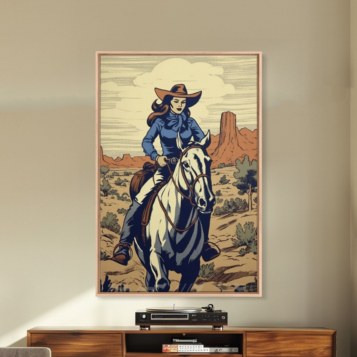 Western Cowgirl Deco Retro Western Art Print - Image 5