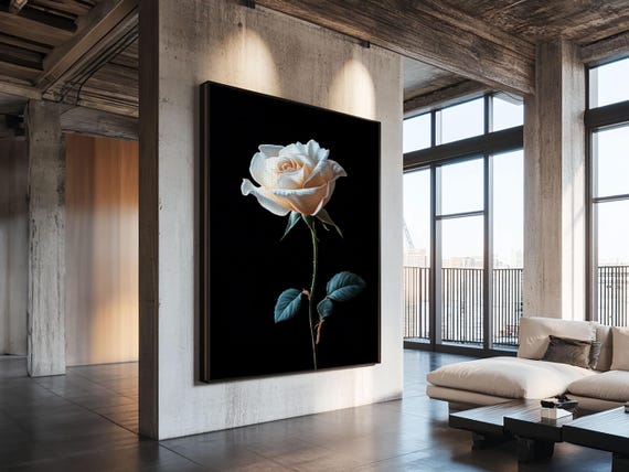 Still Life Photograph Of A White Rose Framed Print Rose Painting Rose Decor Wall Art Mothers Day Gift Idea Flower Wall Art