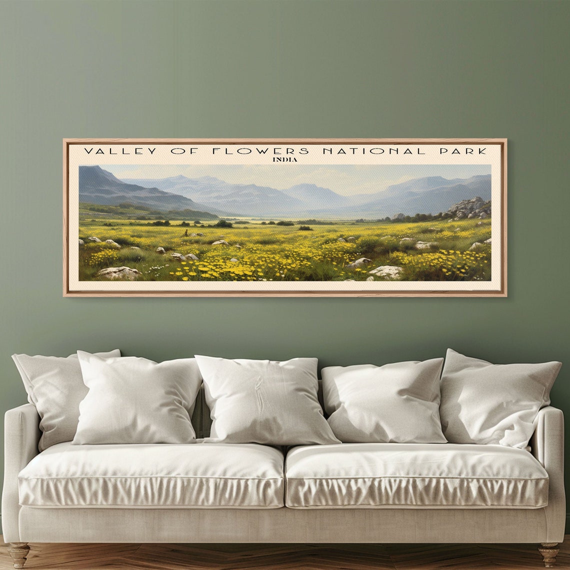 Valley of Flowers India Himalayan Wildflower Meadow Panoramic Poster