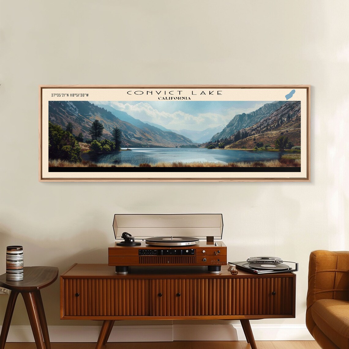 Convict Lake California Rugged Canyon Cliffs Blue Lake Travel Poster - Image 2