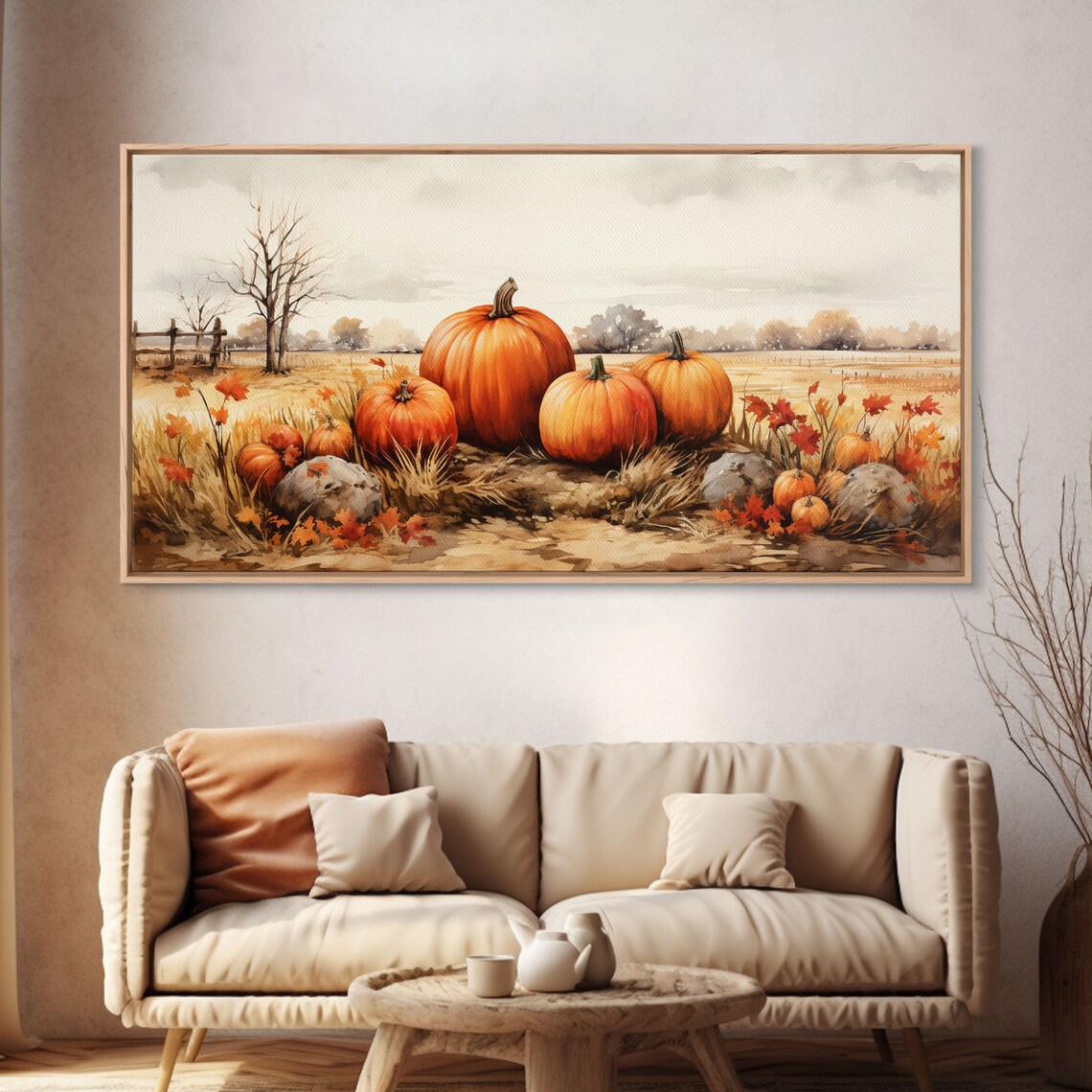 Pumpkins Still Life, Vintage Farmhouse Art Print - Image 4