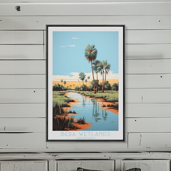 Ibera Wetlands Travel Poster Print Framed Wall Art Metal Wall Art Argentina Art Gift For Him Original Wall Art Travel Gift