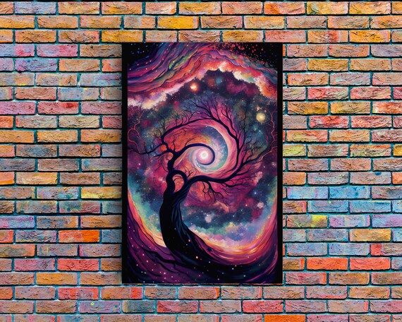 Whimsical Wisteria Tree, Psychedelic Art Print