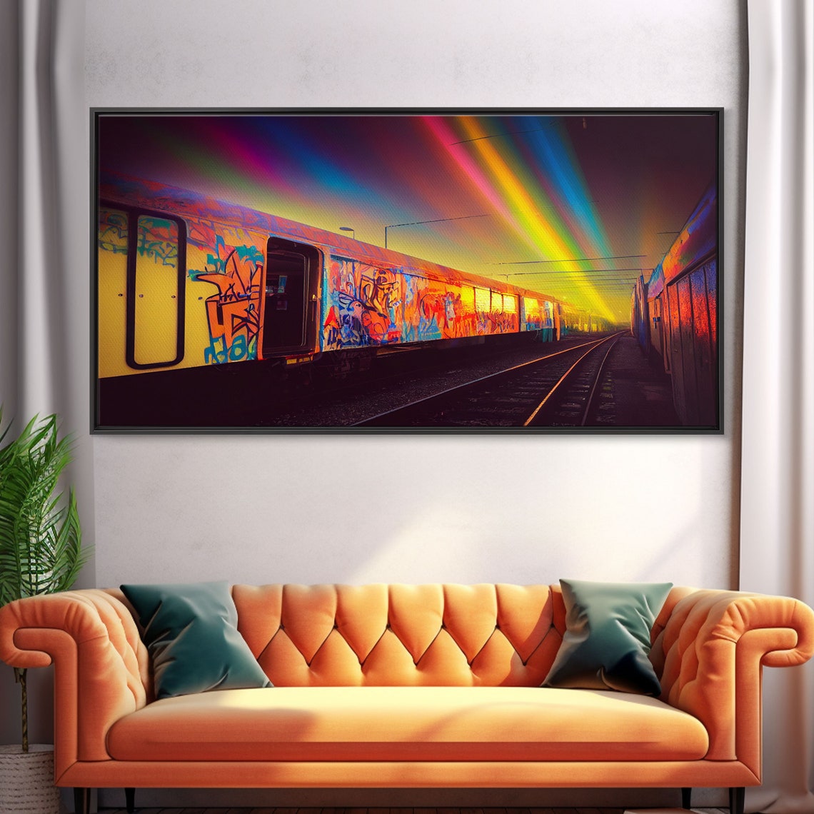 Box Car Graffiti Art Wall Decor Train Box Car Ready To Hang Print Wall Art Rainbow Train Wall Art - Image 5