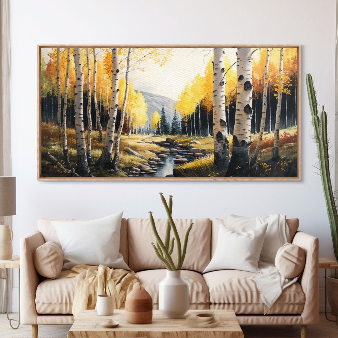 Birch Trees Watercolor Nursery Landscape Art Print - Image 3