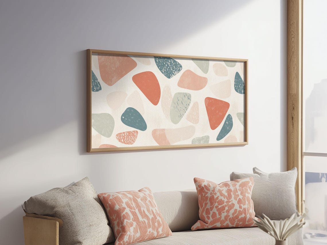 Abstract Shapes Geometric Wall Art Print Mcm Style Home Decor Above Sofa Art Home Decor - Image 3