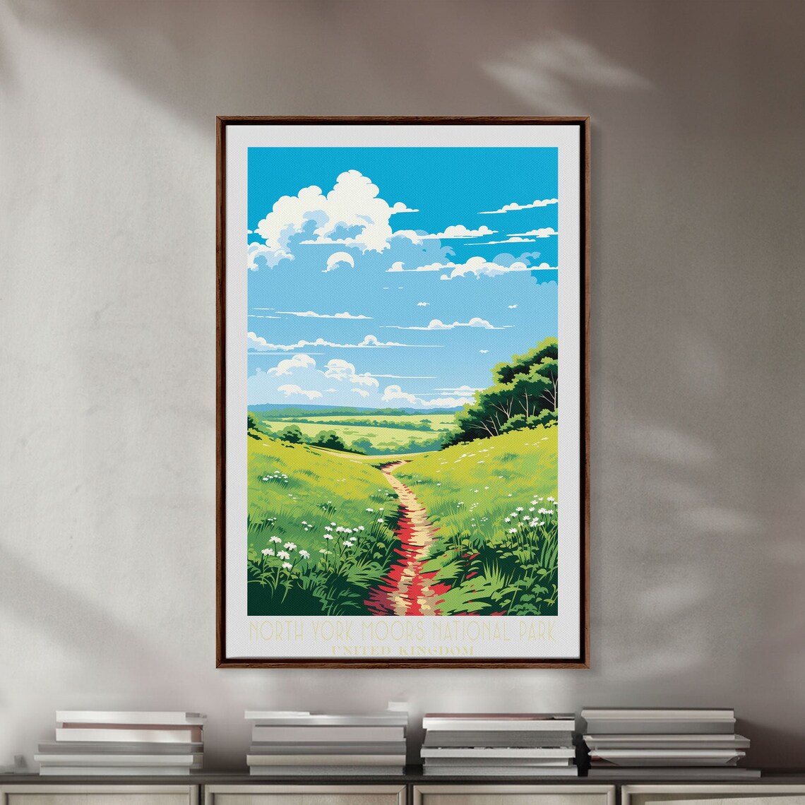 North York Moors England Green Hills Path Wildflowers Country Poster - Image 5